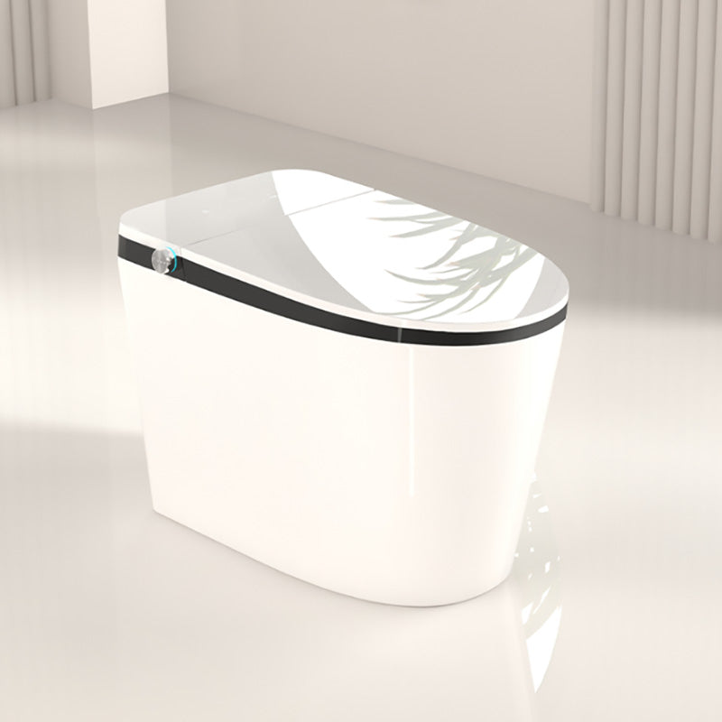 Elongated White Floor Standing Bidet with Heated Seat and Remote Control Included