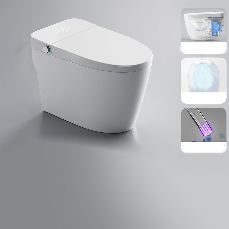 Elongated White Floor Standing Bidet with Heated Seat and Remote Control Included