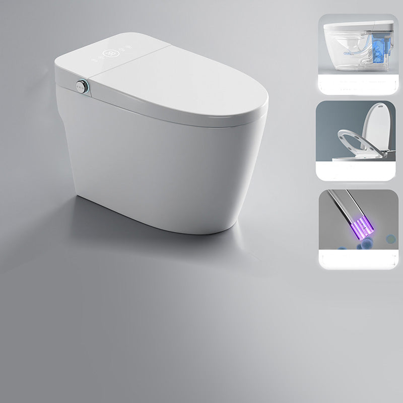 Elongated White Floor Standing Bidet with Heated Seat and Remote Control Included