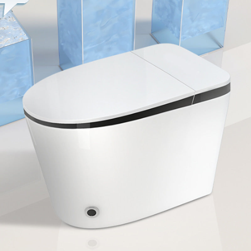 Elongated White Floor Standing Bidet with Heated Seat and Remote Control Included