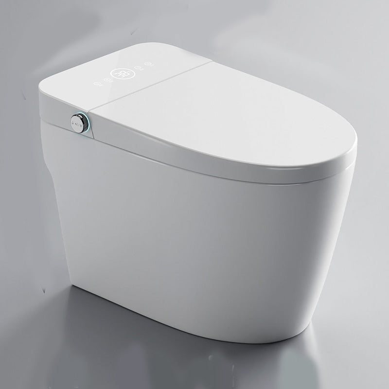 Elongated White Floor Standing Bidet with Heated Seat and Remote Control Included