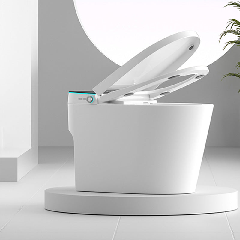 White Elongated Floor Mount Bidet Deodorizing and Antimicrobial