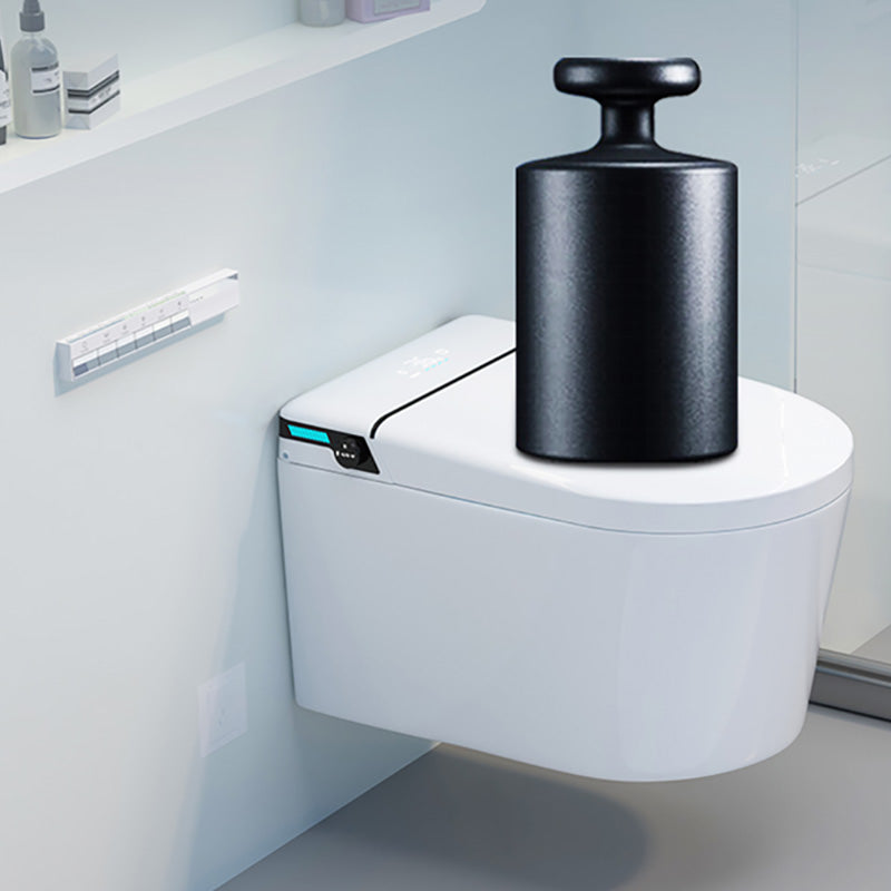 Elongated Wall Hung Toilet in White Ceramic Smart Toilet with Heated Seat