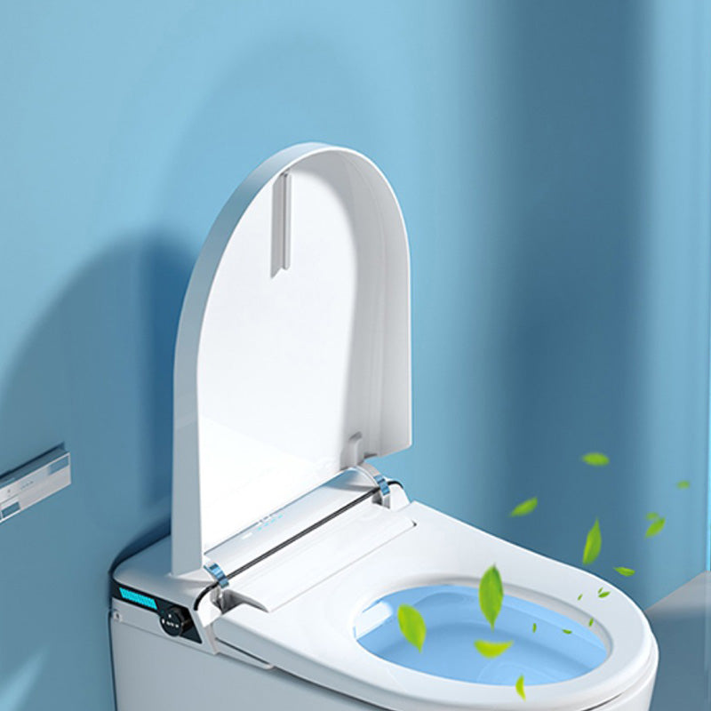 Elongated Wall Hung Toilet in White Ceramic Smart Toilet with Heated Seat