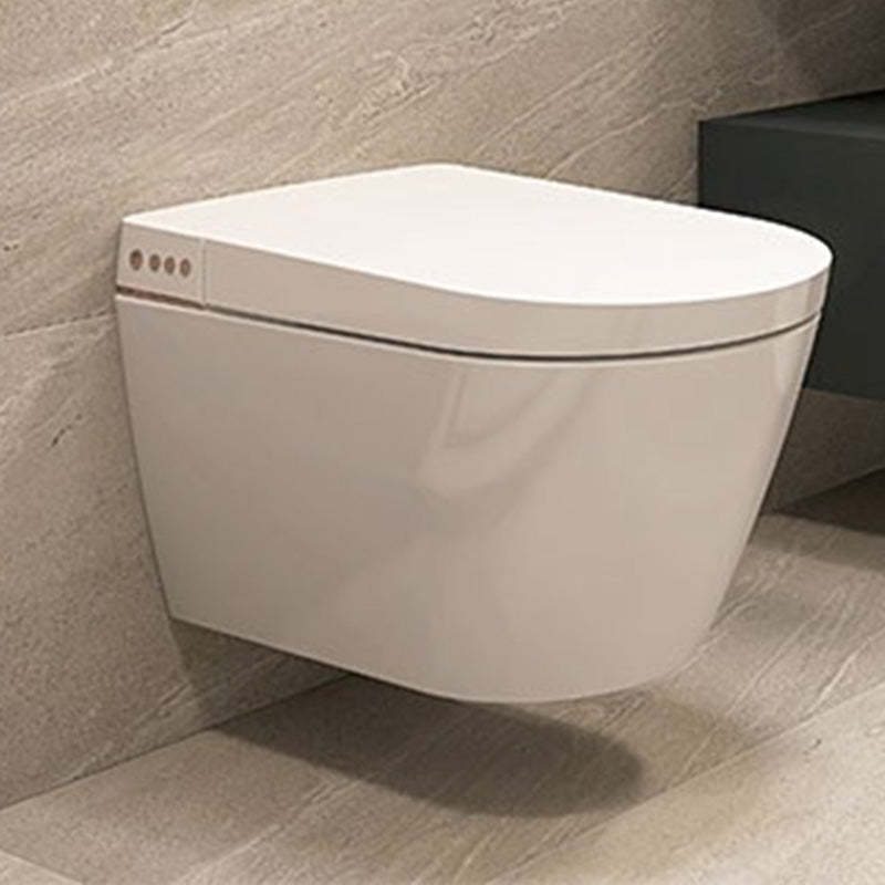 Contemporary Wall Hung Toilet Set Finish with Heated Seat in White