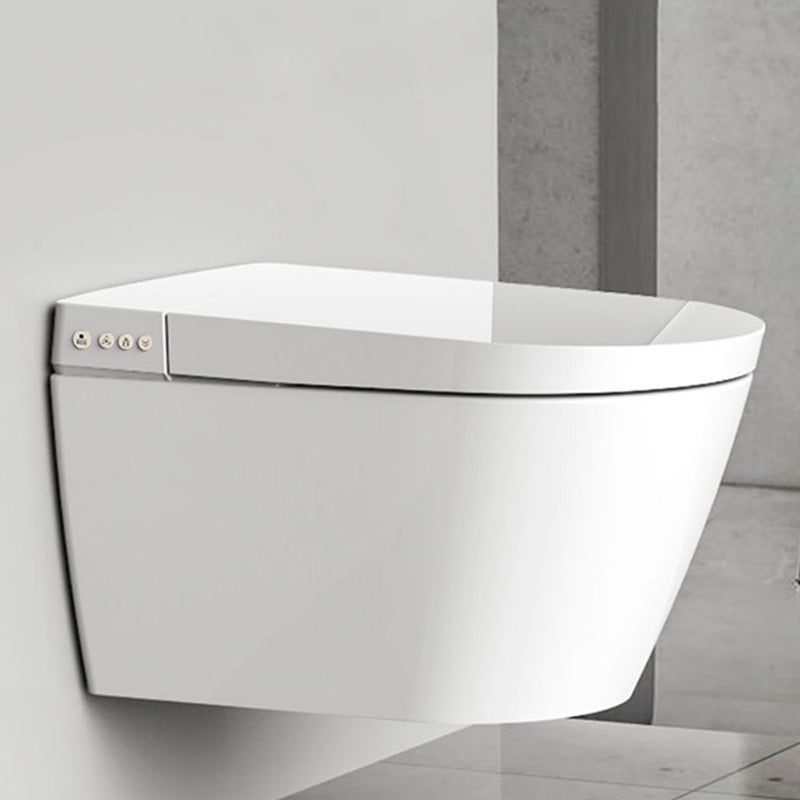 Contemporary Wall Hung Toilet Set Finish with Heated Seat in White