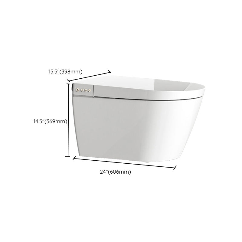 Contemporary Wall Hung Toilet Set Finish with Heated Seat in White