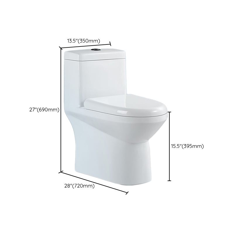 Traditional Toilet Bowl One Piece Toilet Floor Mounted Siphon Jet Urine Toilet