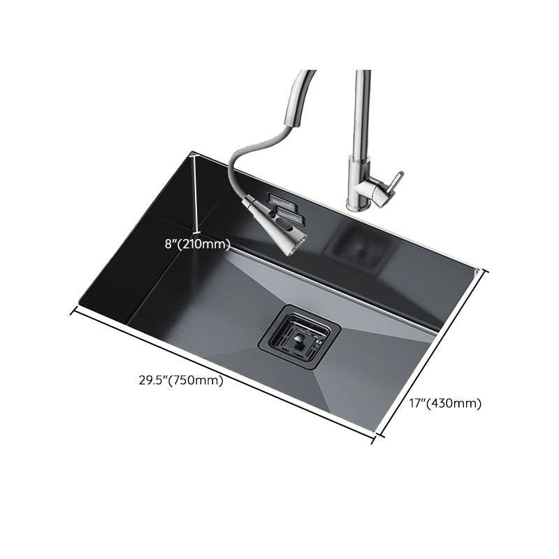 Noise-cancelling Design Kitchen Sink Stainless Steel Undermount Rectangle Kitchen Sink