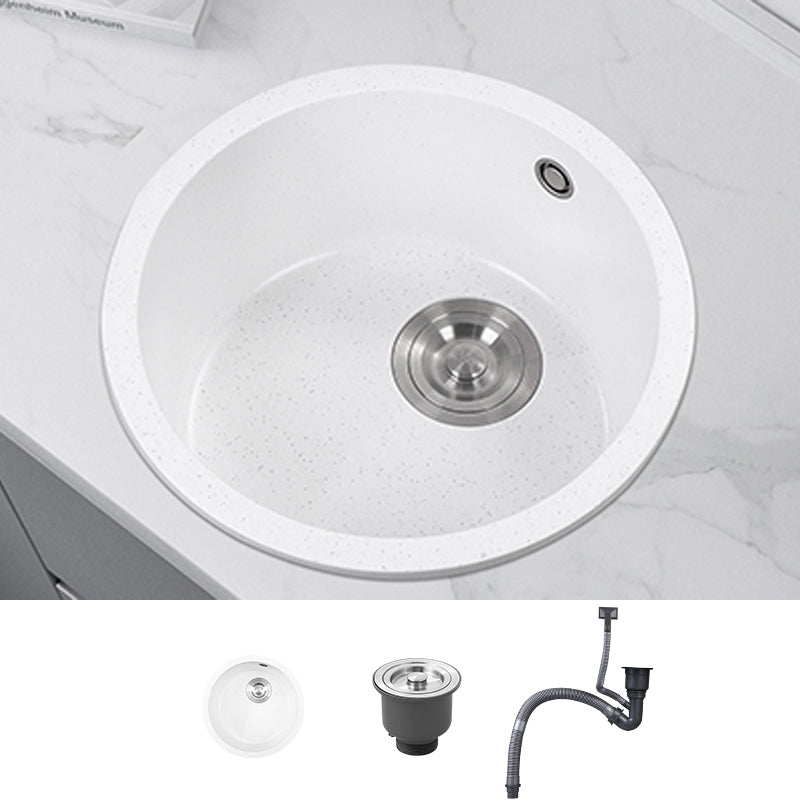 Contemporary Style Kitchen Sink Overflow Hole Design Drop-In Quartz Kitchen Sink