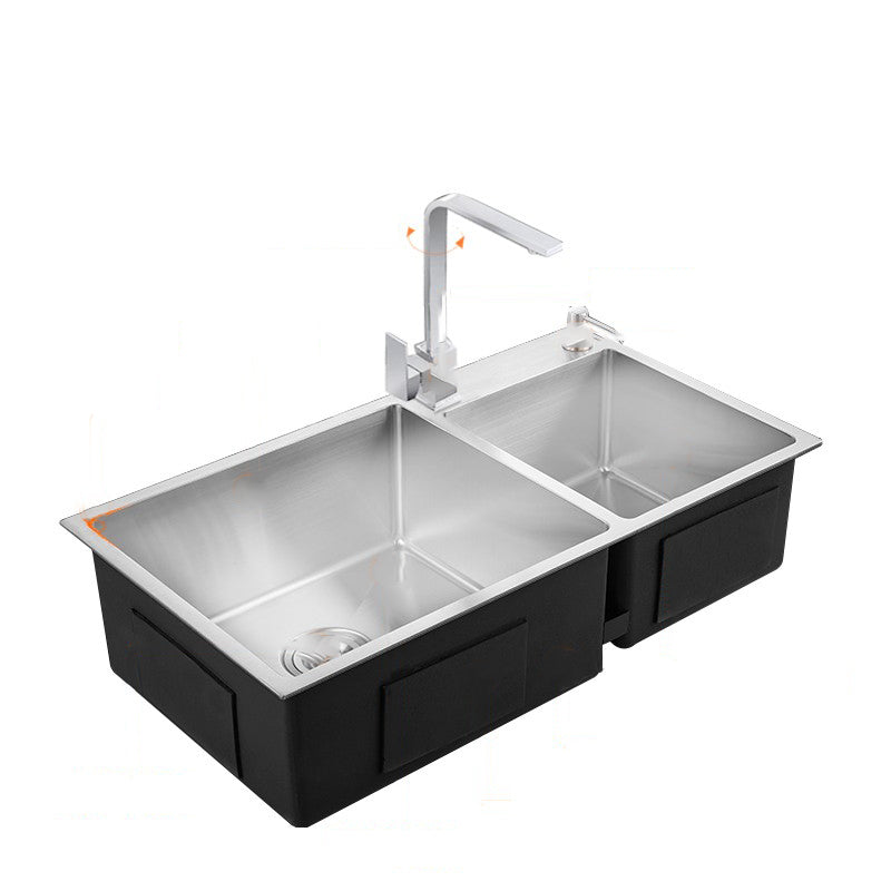 Kitchen Double Sink Stainless Steel Modern Style Drop-In Kitchen Sink