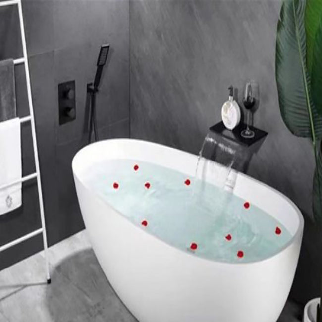 Modern Bath Filler Trim Copper Knob Handles with Handshower Wall Mounted Tub Filler