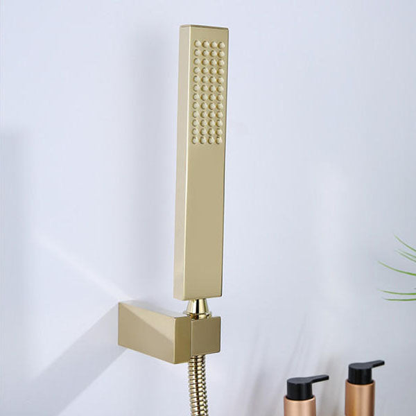 Modern Tub Filler Trim Copper Wall Mounted with Handshower Waterfall Tub Filler