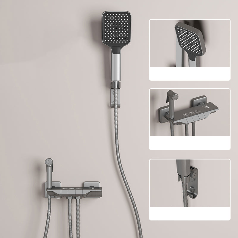 Push Button Shower System Wall Mount Handshower Square Shower System with Shower Hose