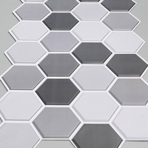 Mosaic Tile Wallpaper PVC Waterproof Peel & Stick Mosaic Tile with Hexagonal Shape