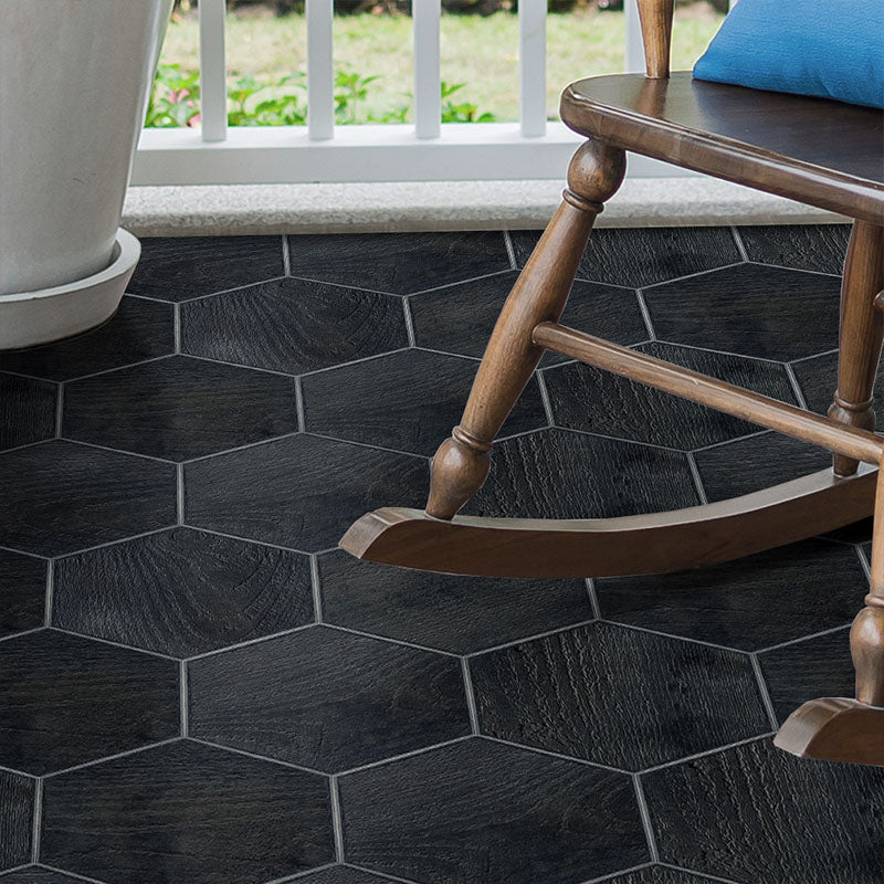 Peel & Stick Vinyl Flooring Dark Matte Vinyl Flooring with Stone Look