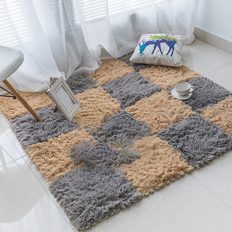Basic Carpet Tiles Solid Color Shag Square Bedroom Carpet Tiles
