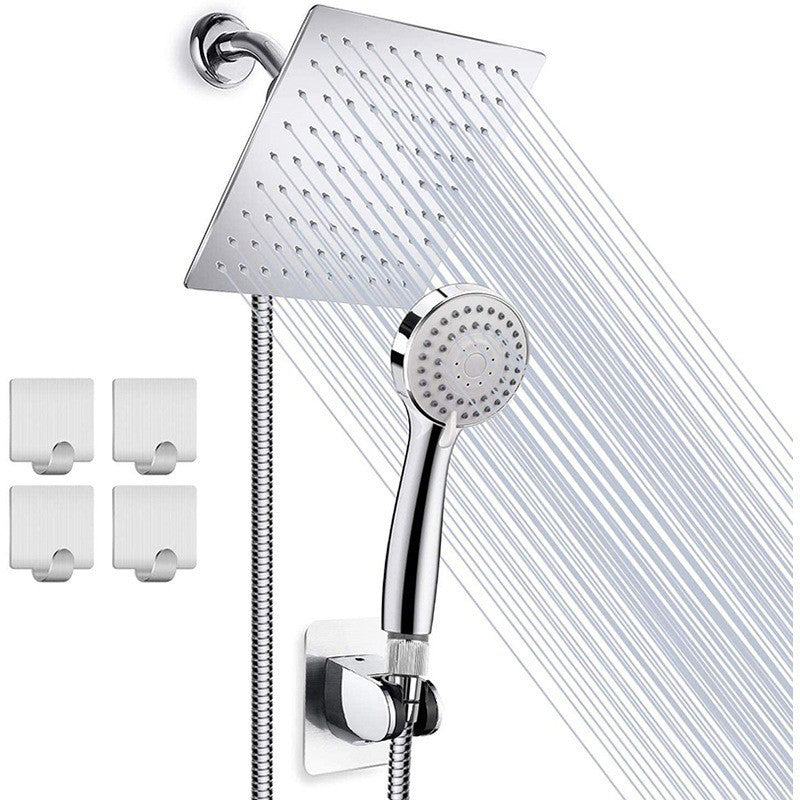 Classic Dual Shower Head Square Large Shower Head with Round Hand Shower