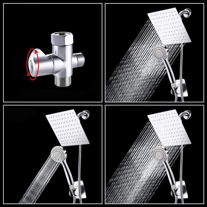 Classic Dual Shower Head Square Large Shower Head with Round Hand Shower