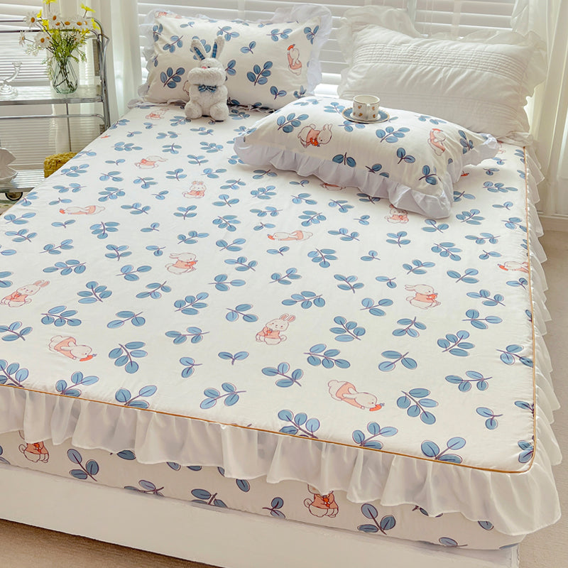 Floral Bed Sheet Set Super Soft Print Modern Pillowcase for Bedroom