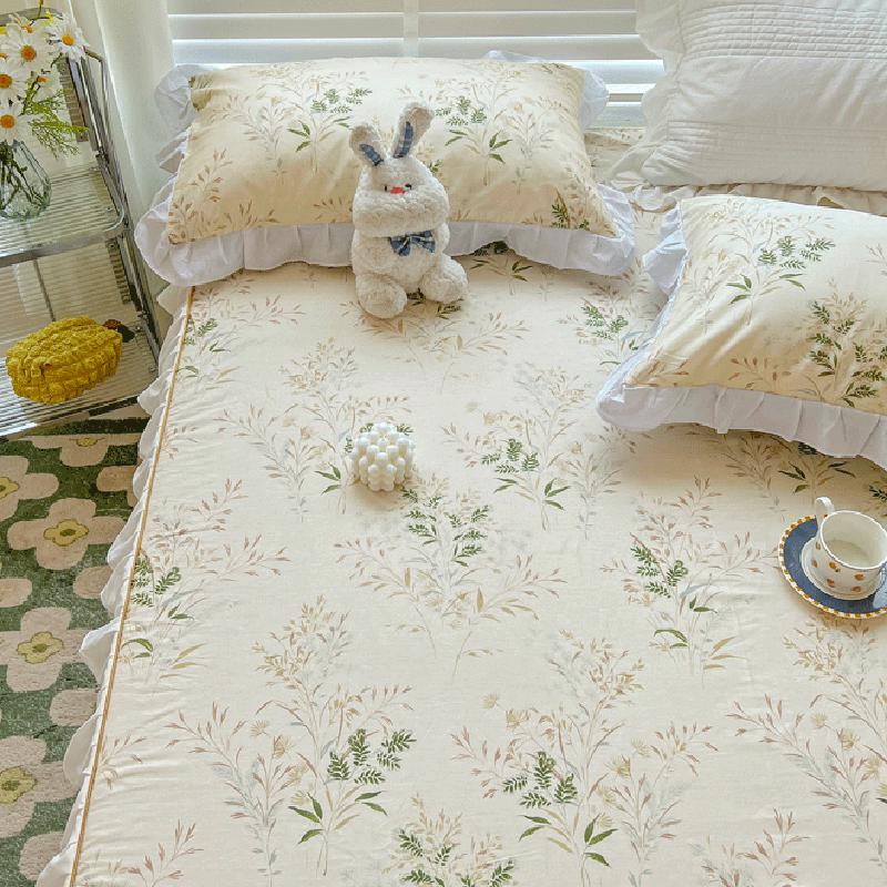 Floral Bed Sheet Set Super Soft Print Modern Pillowcase for Bedroom