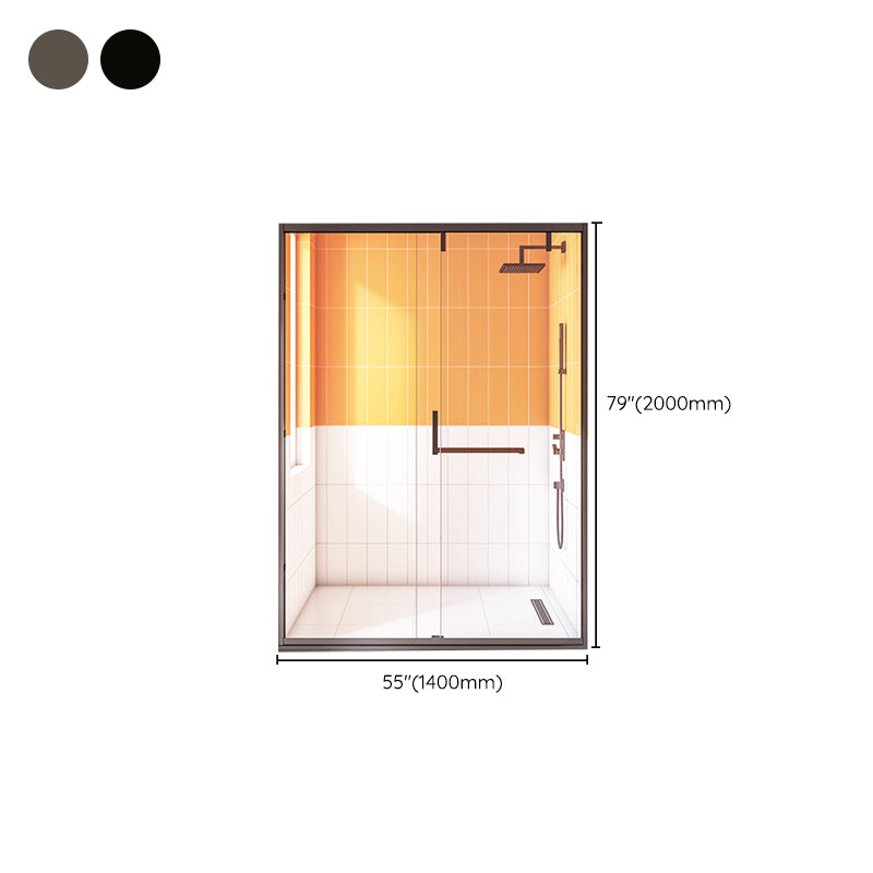 Narrow Edge Semi Frameless Shower Door Tempered Glass Single Sliding Shower Door