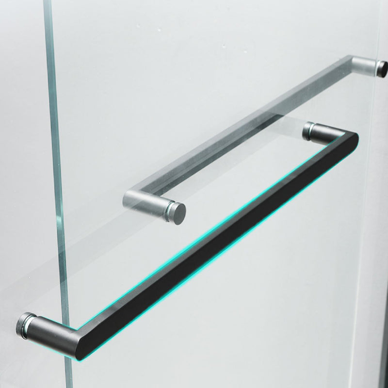 Narrow Edge Semi Frameless Shower Door Tempered Glass Double Sliding Shower Door