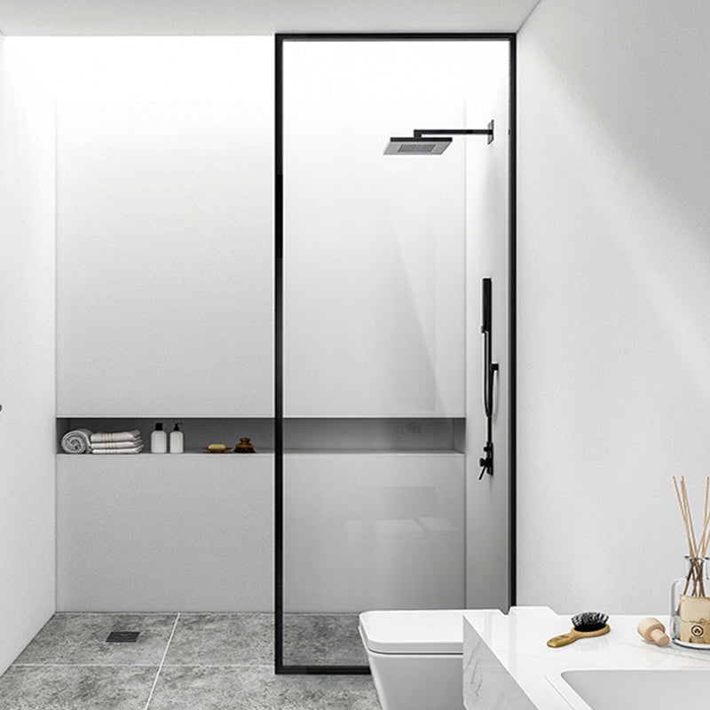 Black Full Frame One-shaped Fixed Semi-partition Shower Screen