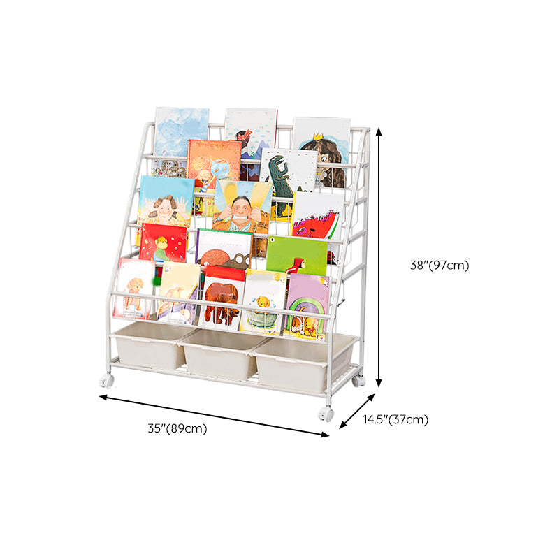 Warm White Freestanding Bookshelf Closed Back Children's Bookshelf