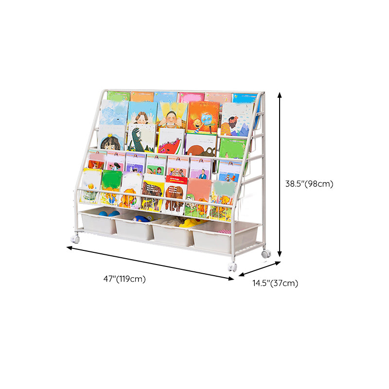 Warm White Freestanding Bookshelf Closed Back Children's Bookshelf