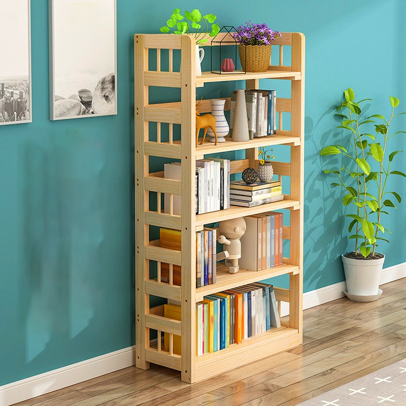 Contemporary Open Back Standard Kids Bookcase Solid Wood Standard Bookcase