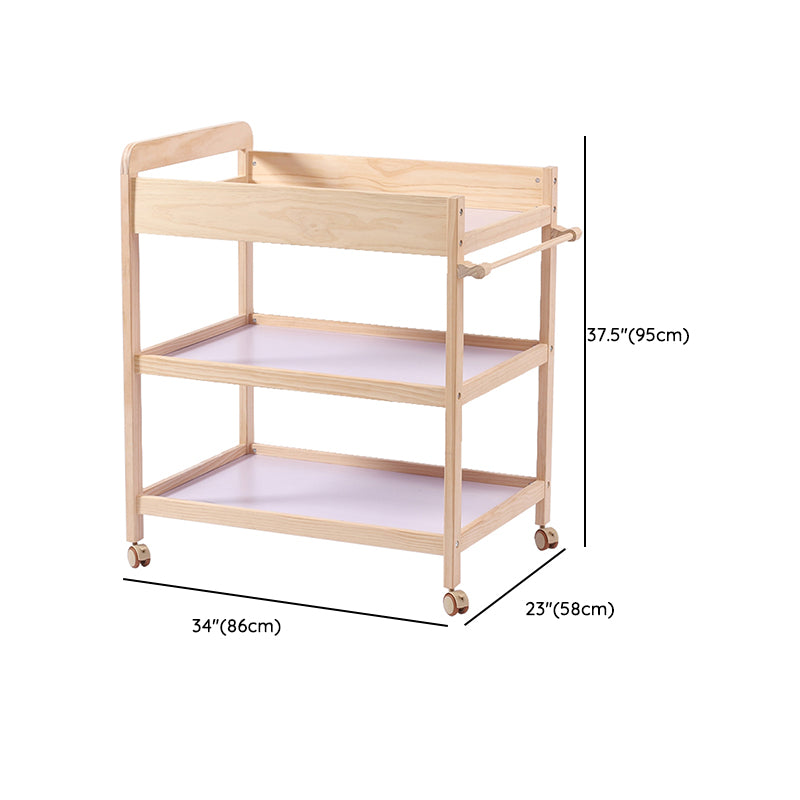 Shelf Changing Table Wooden Flat Top Baby Changing Table with Storage