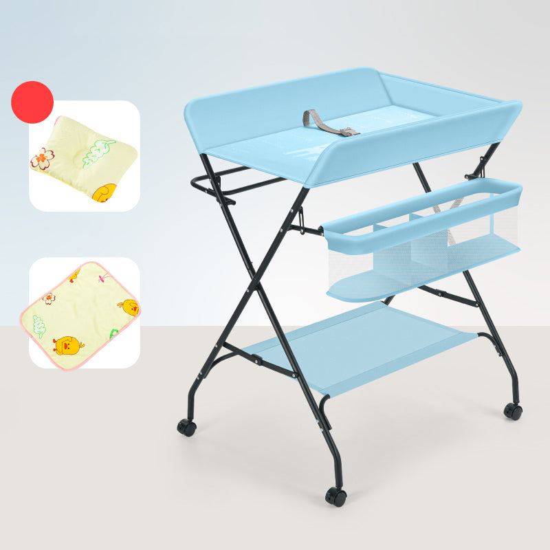 Modern Metal Baby Changing Table Flat Top Changing Table With Safety Rails