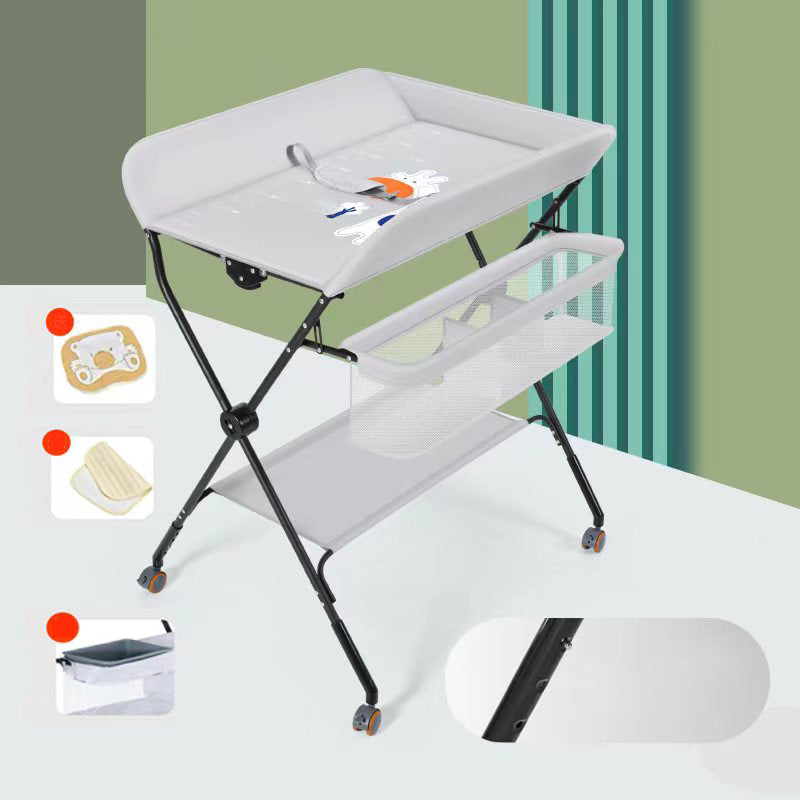 Modern Metal Baby Changing Table Flat Top Changing Table With Safety Rails