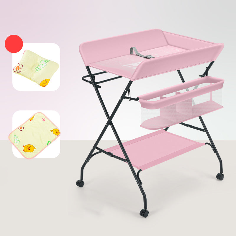 Modern Metal Baby Changing Table Flat Top Changing Table With Safety Rails