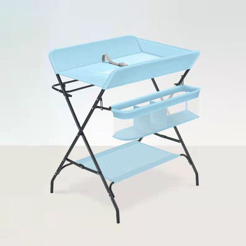 Modern Metal Baby Changing Table Flat Top Changing Table With Safety Rails