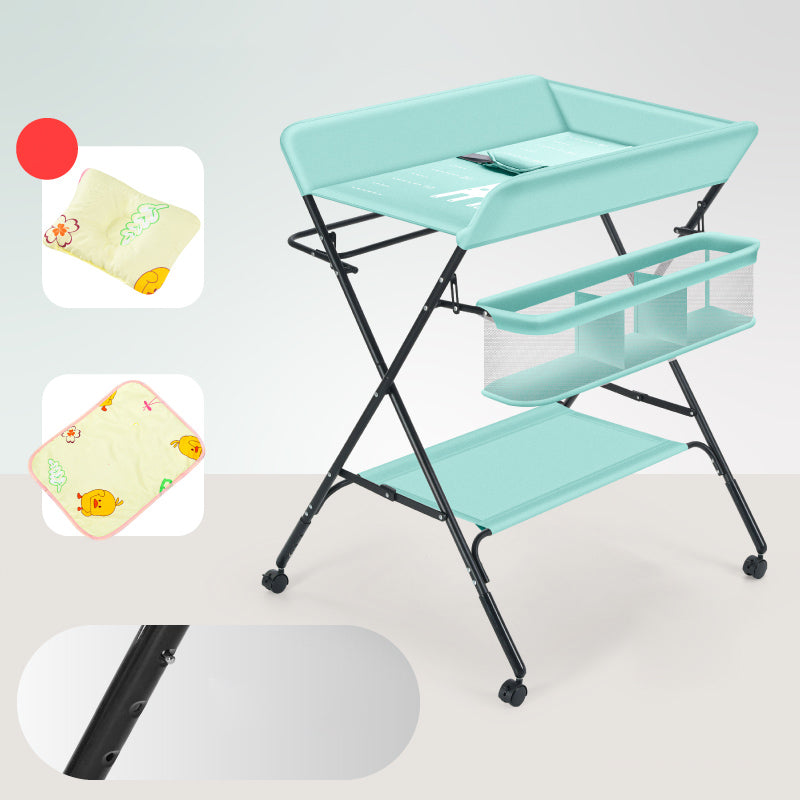 Modern Metal Baby Changing Table Flat Top Changing Table With Safety Rails