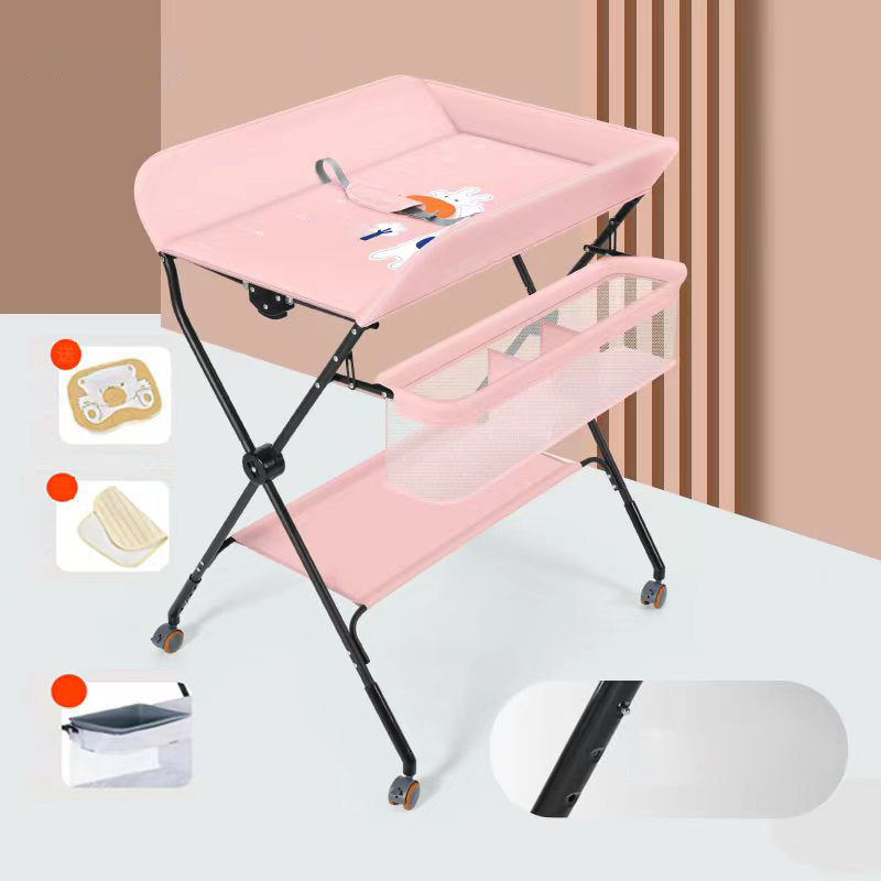 Modern Metal Baby Changing Table Flat Top Changing Table With Safety Rails