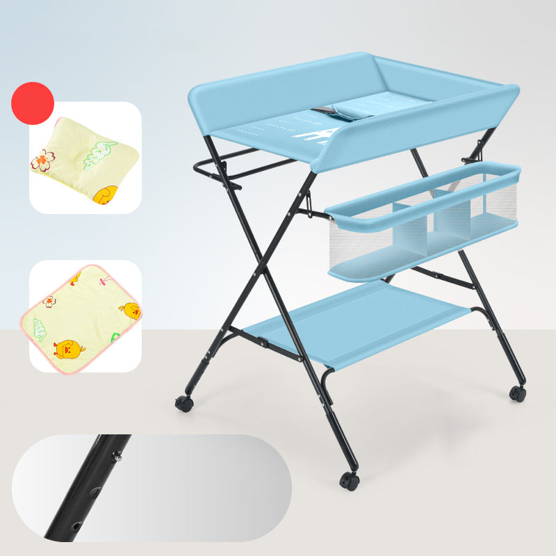 Modern Metal Baby Changing Table Flat Top Changing Table With Safety Rails