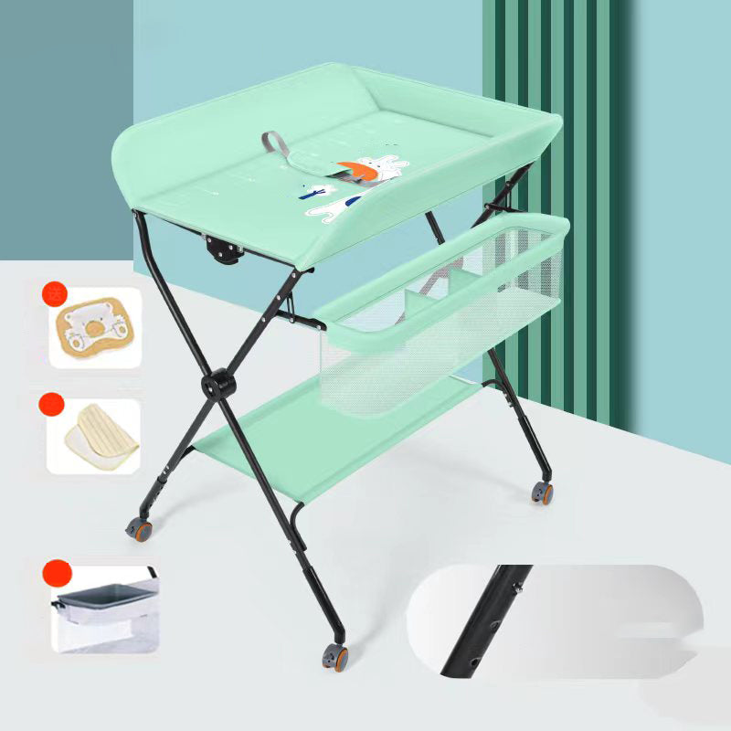 Modern Metal Baby Changing Table Flat Top Changing Table With Safety Rails