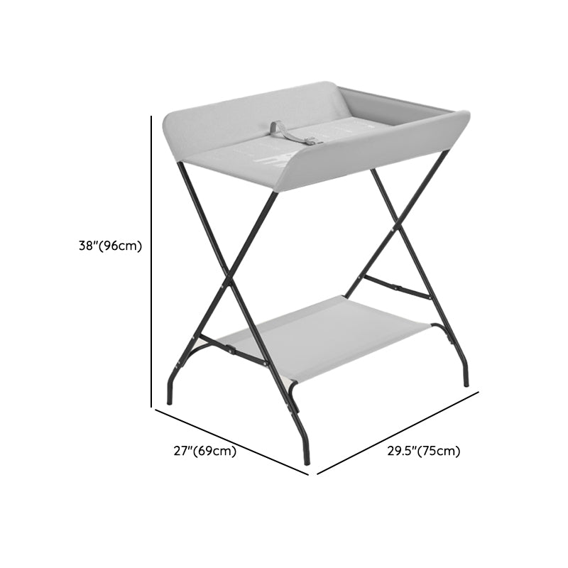 Modern Metal Baby Changing Table Flat Top Changing Table With Safety Rails