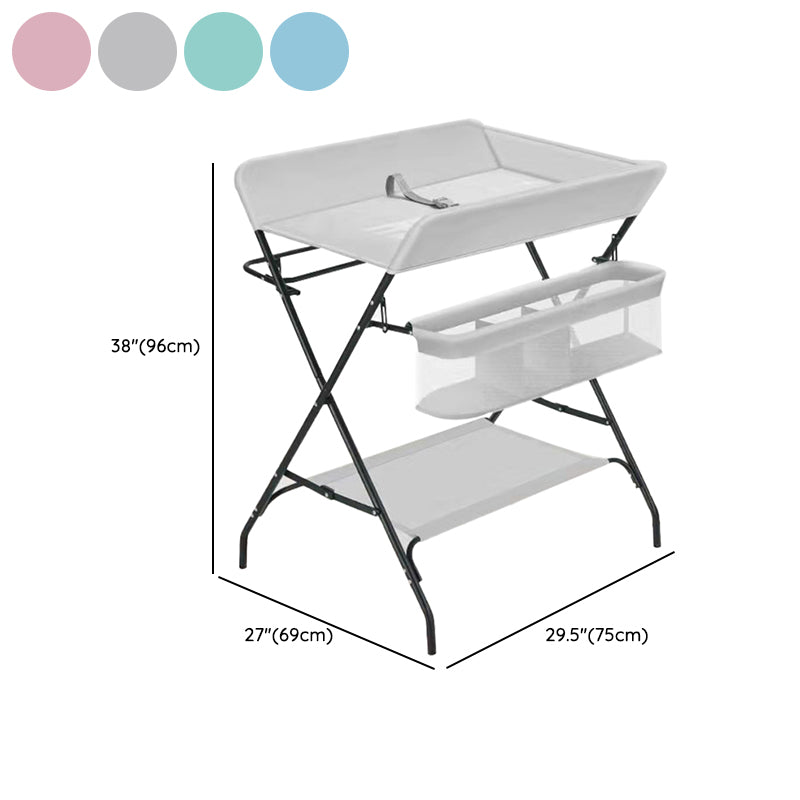 Modern Metal Baby Changing Table Flat Top Changing Table With Safety Rails