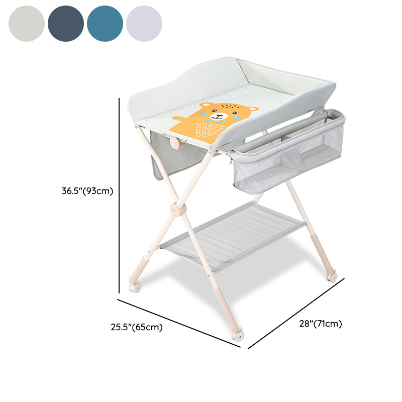 Metal Safety Rails Shelf Baby Changing Table Flat Top Movable Changing Table