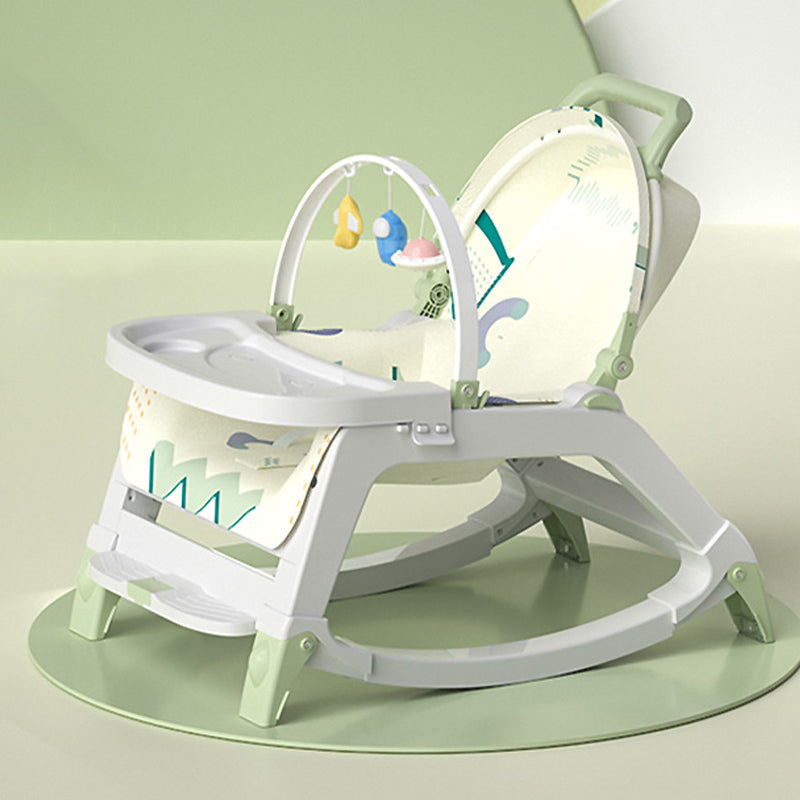 Contemporary Baby Crib Cradle Oval Height Adjustable Cradle with Music