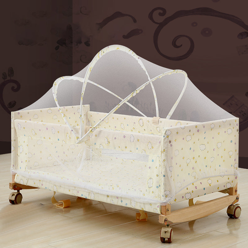 Convertible Solid Wood Crib Cradle Rectangle Crib Cradle for Baby