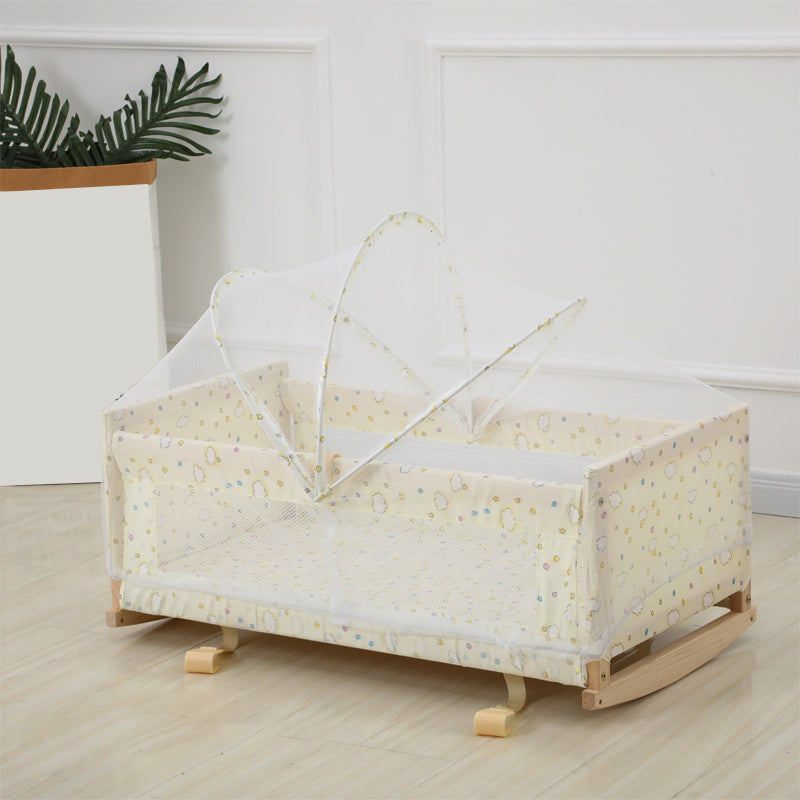 Convertible Solid Wood Crib Cradle Rectangle Crib Cradle for Baby