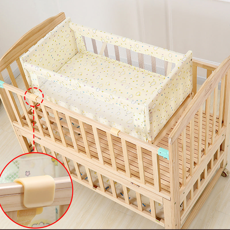 Convertible Solid Wood Crib Cradle Rectangle Crib Cradle for Baby