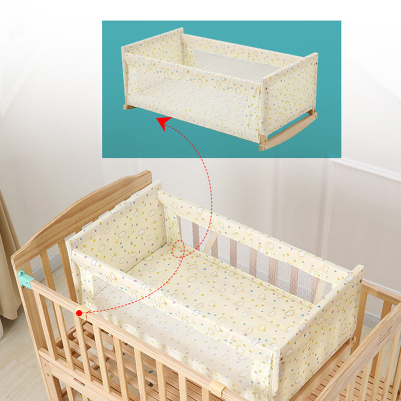 Convertible Solid Wood Crib Cradle Rectangle Crib Cradle for Baby