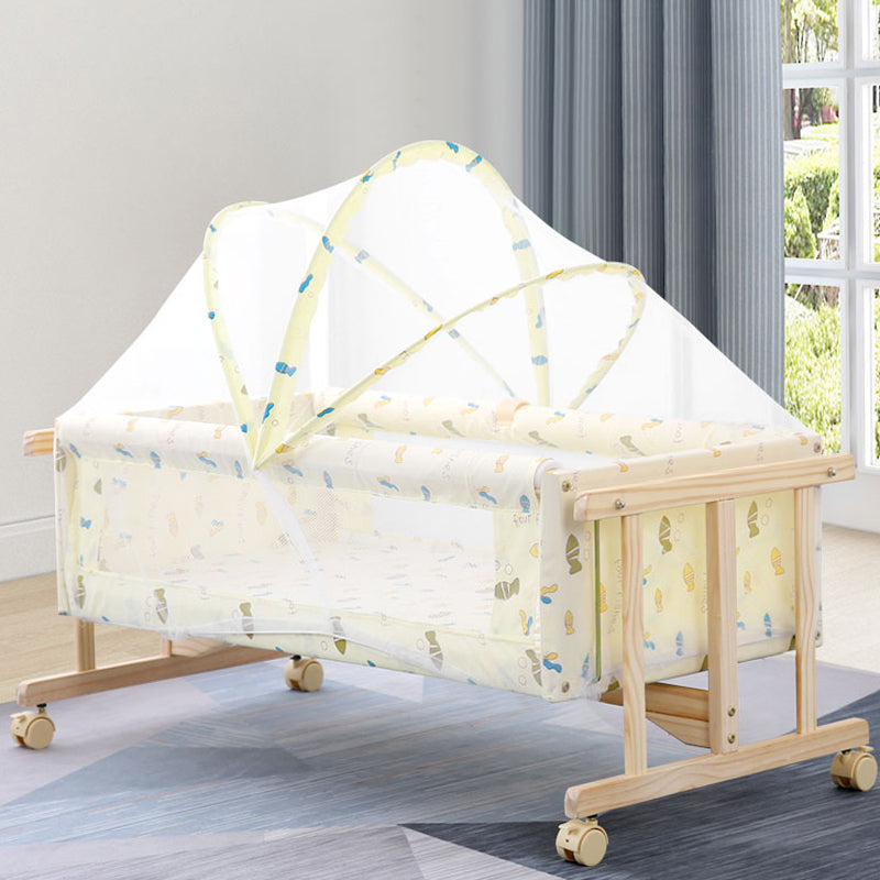 Solid Wood Rectangle Crib Cradle Rocking or Gliding Crib Cradle for Baby Use