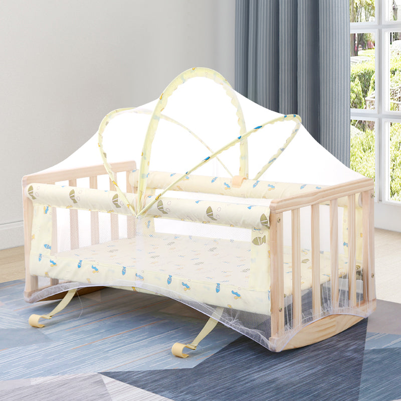 Solid Wood Rectangle Crib Cradle Rocking or Gliding Crib Cradle for Baby Use